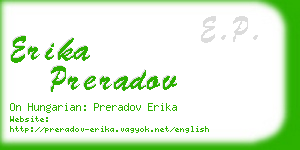 erika preradov business card